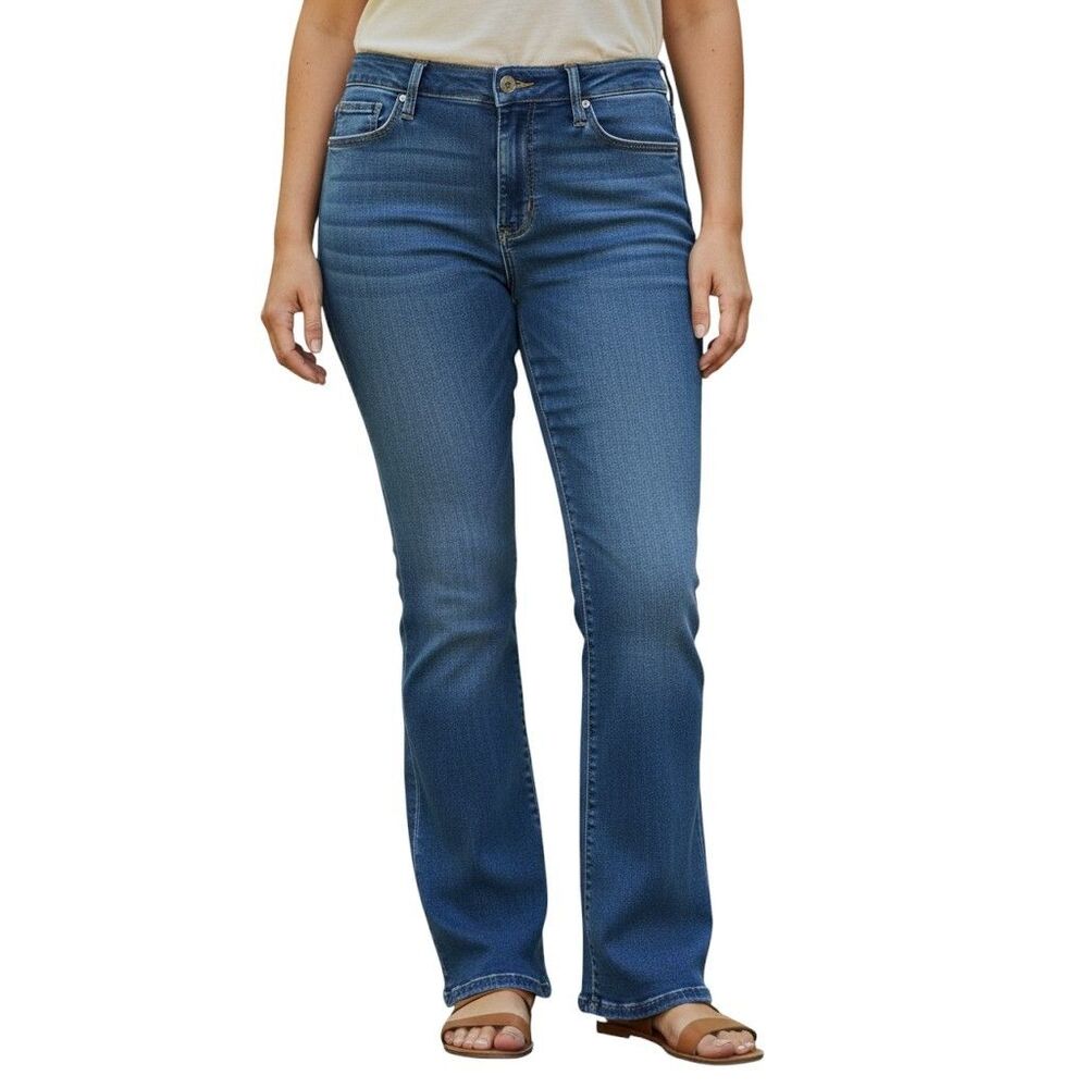 Nine West Sams Jeans Womens 12 Blue Bootcut Mid Rise Stretch Denim